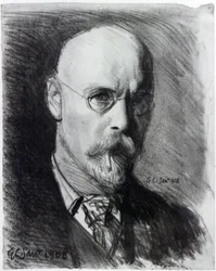 Selvportræt, 1908 (kul på papir)